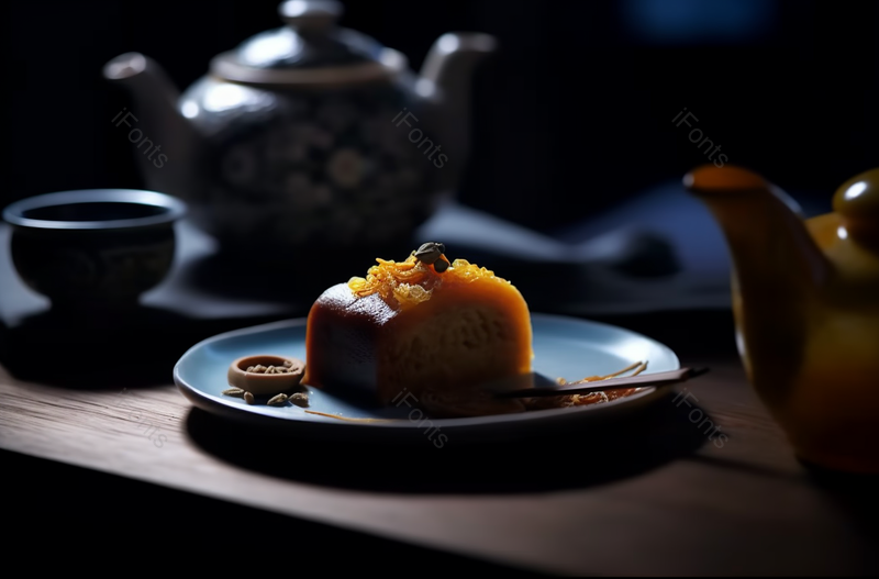 中华美食桂花糯米藕和茶道摄影图,高清,摄影图,摄影图片,图片大全,摄影图免费下载